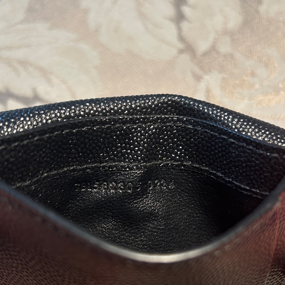 Yves Saint Laurent Black and Gold Textured Wallet - Picture 3 of 9